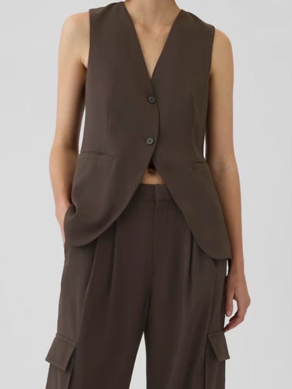 Gap Vest in Terra Brown